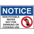 thumbnail image 1 of 5in x 3.5in Non-Potable Water Decal Vinyl Decal Door Sign Sticker, 1 of 1