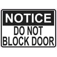 thumbnail image 1 of 5in x 3.5in Notice Do Not Block Door Sticker Vinyl Sign Door Wall Stickers, 1 of 1