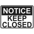 thumbnail image 1 of 5in x 3.5in Notice Keep Closed Sticker Vinyl Door Business Sign Sticker, 1 of 1