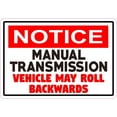 thumbnail image 1 of 5in x 3.5in Notice Manual Transmission Sticker Vinyl Vehicle Decal Sign, 1 of 1