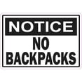 thumbnail image 1 of 5in x 3.5in Notice No Backpacks Magnet, 1 of 2