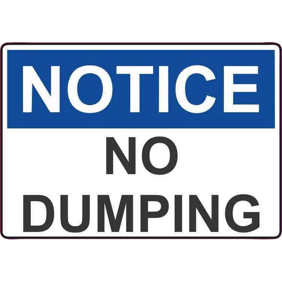 5in x 3.5in Notice No Dumping Decal Vinyl Decals Stickers Sign Sticker