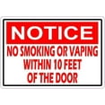 thumbnail image 1 of 5in x 3.5in Notice No Smoking or Vaping Within 10 Feet of the Door Sticker, 1 of 1