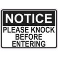 thumbnail image 1 of 5in x 3.5in Notice Please Knock Before Entering Sticker Vinyl Door Sign, 1 of 1
