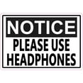 thumbnail image 1 of 5in x 3.5in Notice Please Use Headphones Sticker, 1 of 2