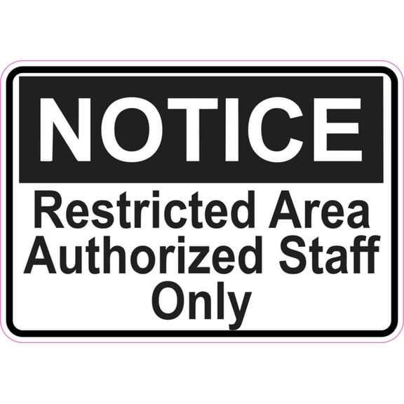 5in x 3.5in Notice Restricted Area Magnet Business Sign Magnets Door Signs