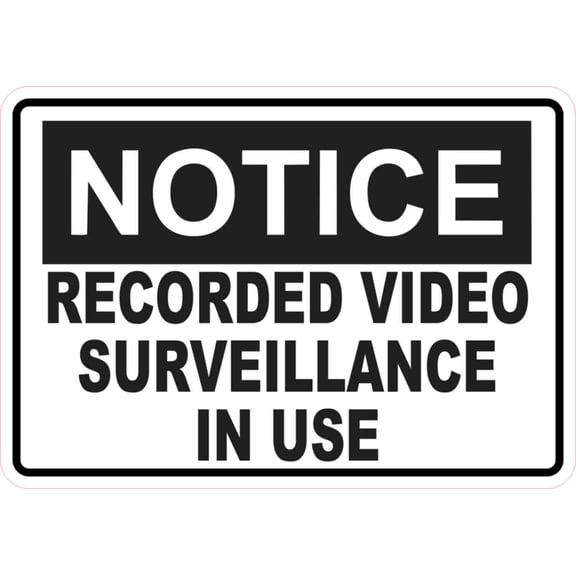 5in x 3.5in Notice Video Surveillance Sticker Vinyl Signs Business Sign