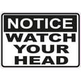 thumbnail image 1 of 5in x 3.5in Notice Watch Your Head Sticker Vinyl Business Sign Decal Stickers, 1 of 1