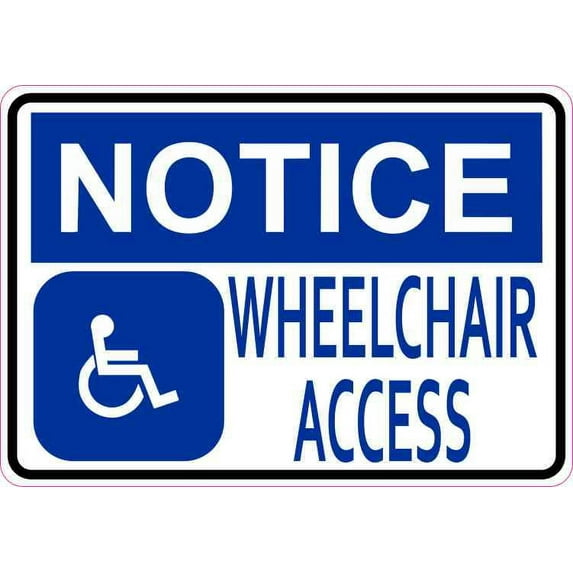 5in x 3.5in Notice Wheelchair Access Magnet Vinyl Magnetic Handicap Sign