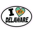 thumbnail image 1 of 5in x 3.5in Oval I Love Delaware Sticker, 1 of 1