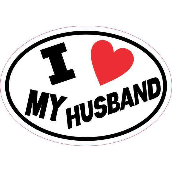 5in x 3.5in Oval I Love My Husband Sticker Vinyl Car Decal Cup Stickers