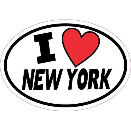 5in x 3.5in Oval I Love New York Sticker Vinyl Bumper Decal Cup
