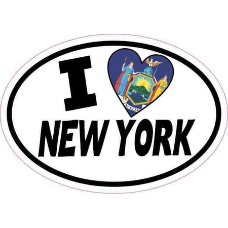 5in x 3.5in Oval I Love New York Sticker