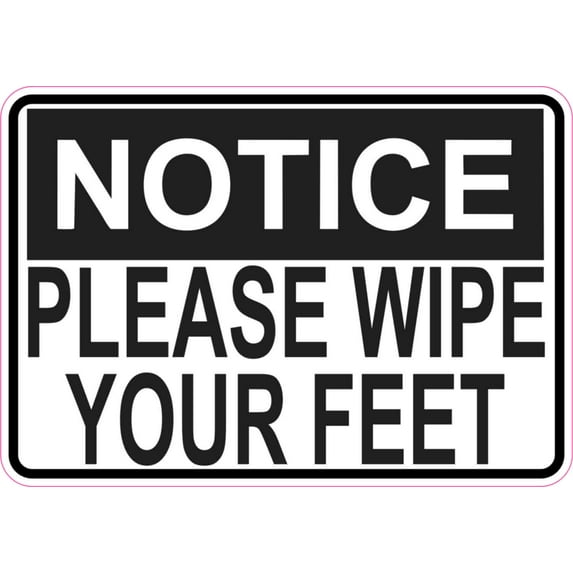 5in x 3.5in Please Wipe Your Feet Magnet Vinyl Signs Magnetic Door Sign
