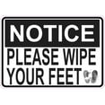 thumbnail image 1 of 5in x 3.5in Prints Please Wipe Your Feet Sticker Vinyl Door Sign Stickers, 1 of 1