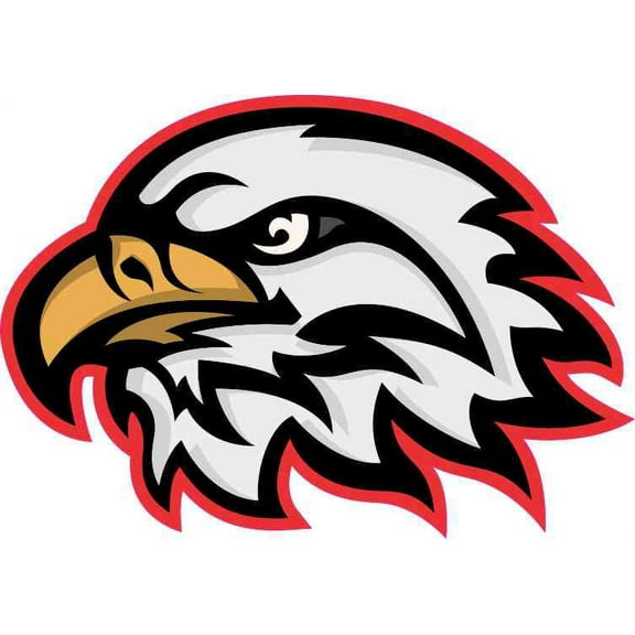 5in x 3.5in Red Eagle Head Mascot Sticker Vinyl School Bumper Stickers