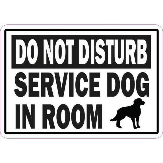 5in x 3.5in Service Dog in Room Sticker