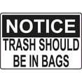 thumbnail image 1 of 5in x 3.5in Trash Should Be In Bags Sticker Vinyl Door Wall Sign Stickers, 1 of 1