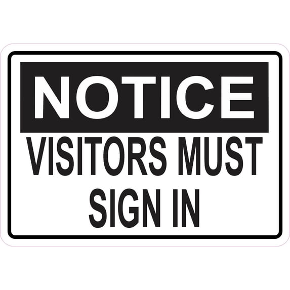 5in x 3.5in Visitors Must Sign In Magnet Vinyl Business Door Mag