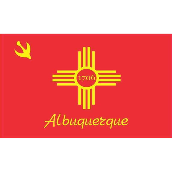 5in x 3in Albuquerque New Mexico Flag Sticker Vinyl City Decal Stickers