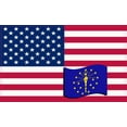thumbnail image 1 of 5in x 3in America and Indiana Flag Sticker Vinyl State Flags Decal Stickers, 1 of 1