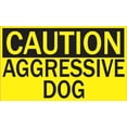 thumbnail image 1 of 5in x 3in Caution Aggressive Dog Stickers Sticker Decals -, 1 of 1