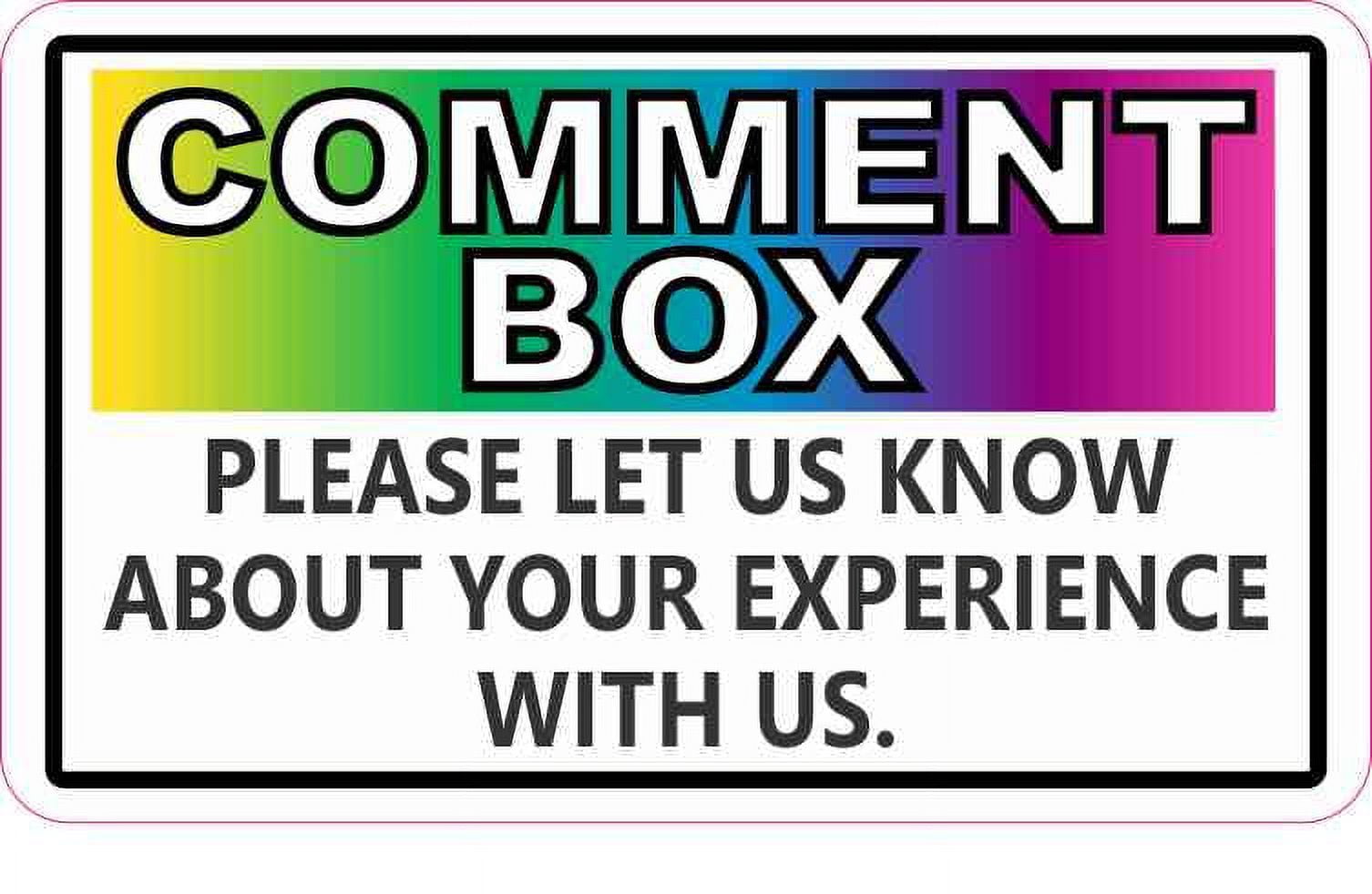 5in x 3in Colorful Comment Box Sticker - Walmart.com