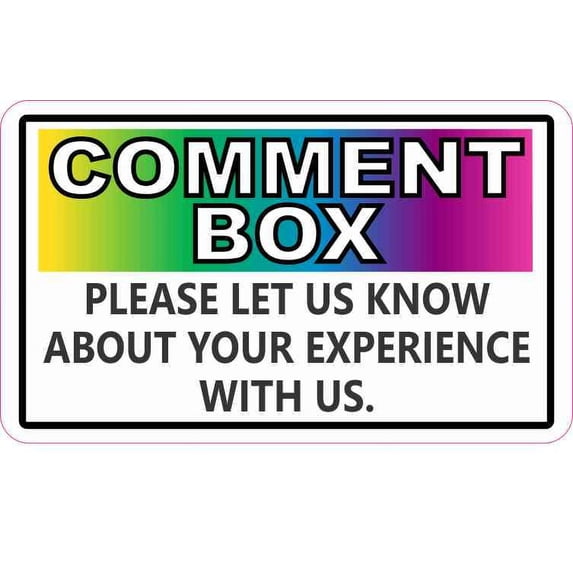 5in x 3in Colorful Comment Box Sticker
