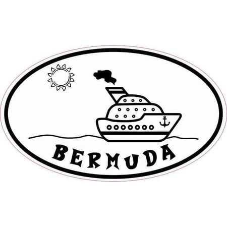 5in x 3in Cruise Ship Oval Bermuda Sticker
