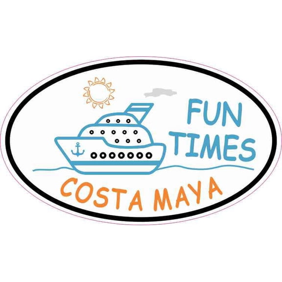 5in x 3in Cruise Ship Oval Costa Maya Vinyl Sticker