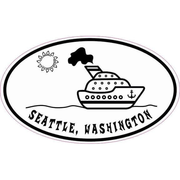 5in x 3in Cruise Ship Oval Seattle Sticker