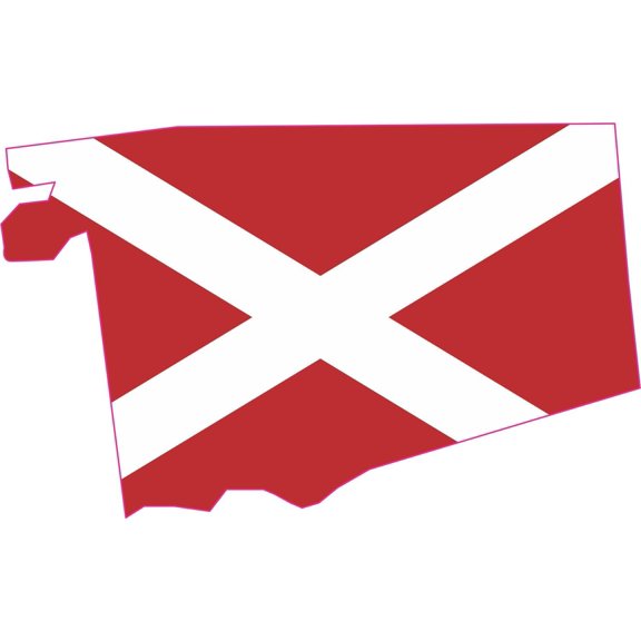 5in x 3in Die Cut Inverted Alabama Flag State Sticker Bumper Sti
