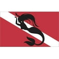 thumbnail image 1 of 5in x 3in Diver Down Mermaid Flag Sticker, 1 of 4