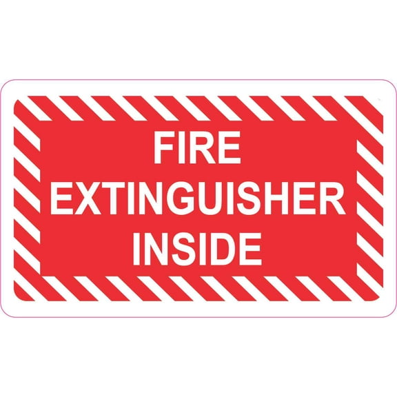 5in x 3in Fire Extinguisher Inside Sticker