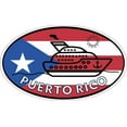thumbnail image 1 of 5in x 3in Flag Oval Cruise Ship Puerto Rico Vinyl Sticker, 1 of 3