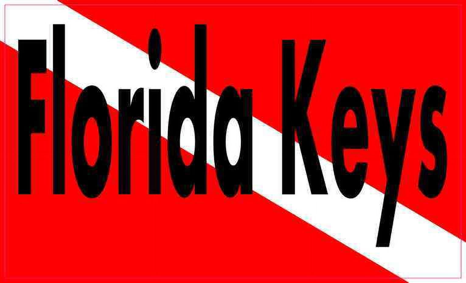 5in x 3in Florida Keys Dive Flag Bumper Sticker Vinyl Decal Stickers ...