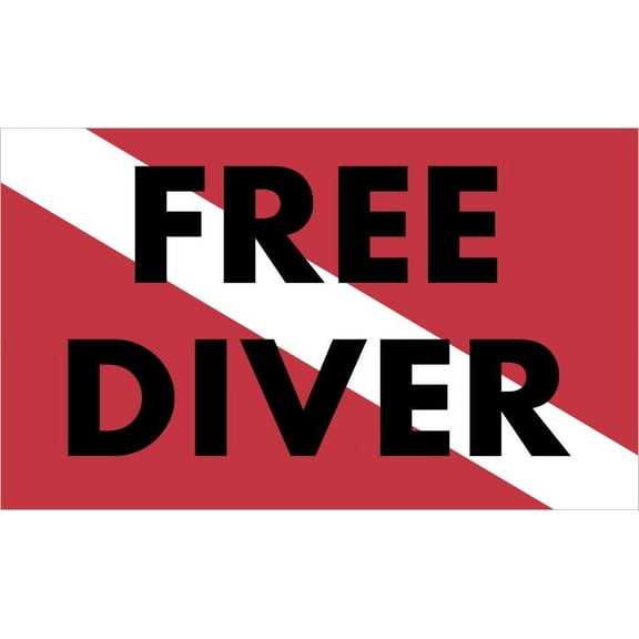 5in x 3in Free Diver Down Flag Sticker