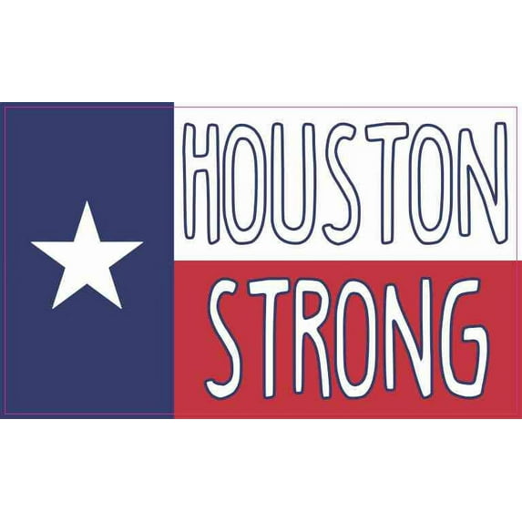 5in x 3in Houston Strong Texas Flag Sticker