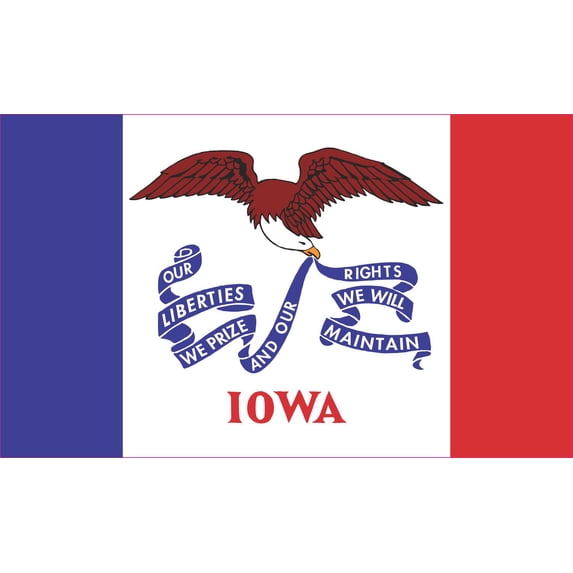 5in x 3in Iowa State Flag Bumper magnet Car Vinyl magnetic magn