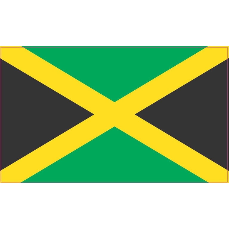 Jamaica Flag Chrome Car Decal – 3D Emblem Sticker, 1.9"x2.35", ABS Plastic With Adhesive, Weather-Resistant