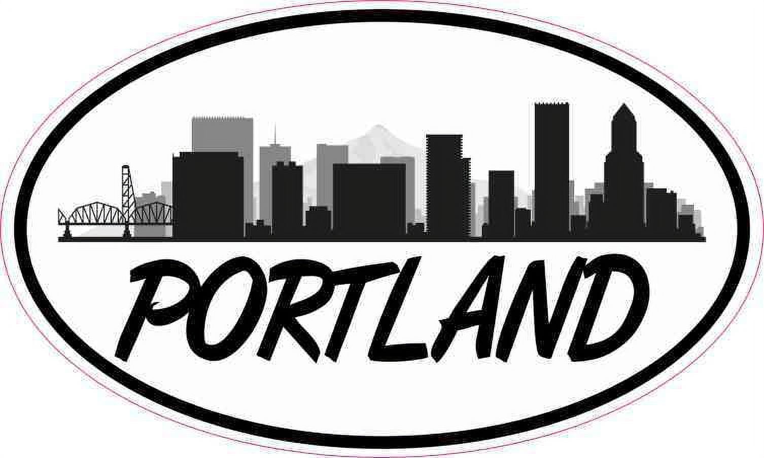 Portland Infinity Sticker 5in x 3in Large Letters Oval Portland Skyline Sticker - Walmart.com