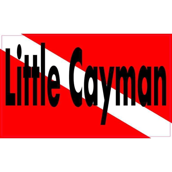 5in x 3in Little Cayman Dive Flag Decal Vinyl Decal Car Bumper Stickers