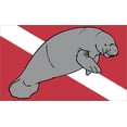 thumbnail image 1 of 5in x 3in Manatee Diver Down Flag Sticker, 1 of 4