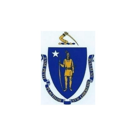 5in x 3in Massachusetts State Flag Bumper Sticker Decal Window Stickers Decals