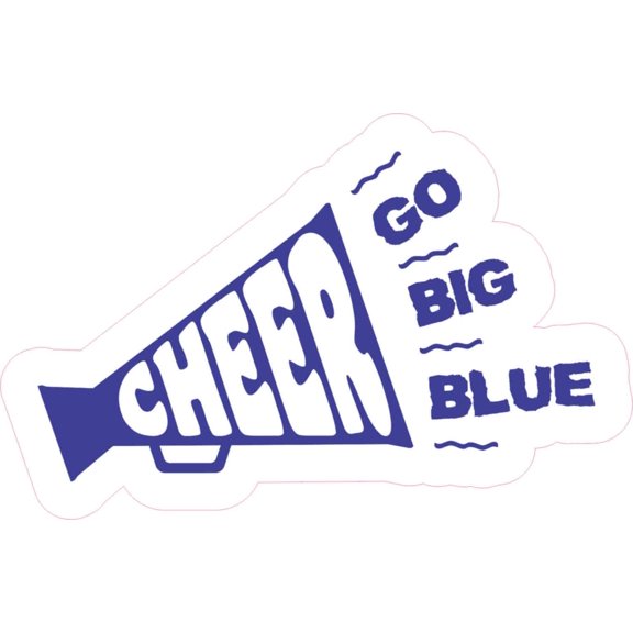 5in x 3in Megaphone Cheer Sticker Blue Vinyl School Cheerleading