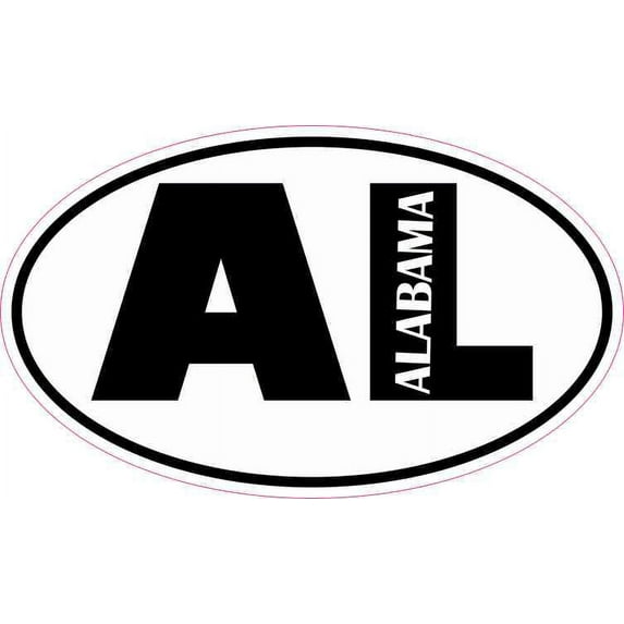 5in x 3in Oval AL Alabama Sticker