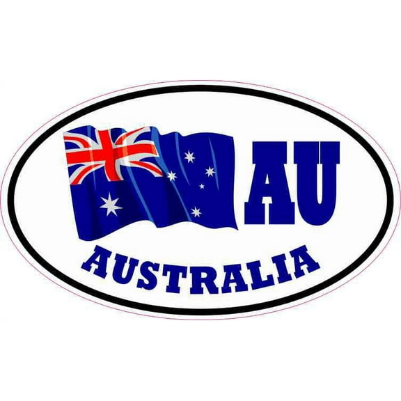 5in x 3in Oval AU Australia Flag Sticker Vinyl Vehicle Decal Travel Stickers