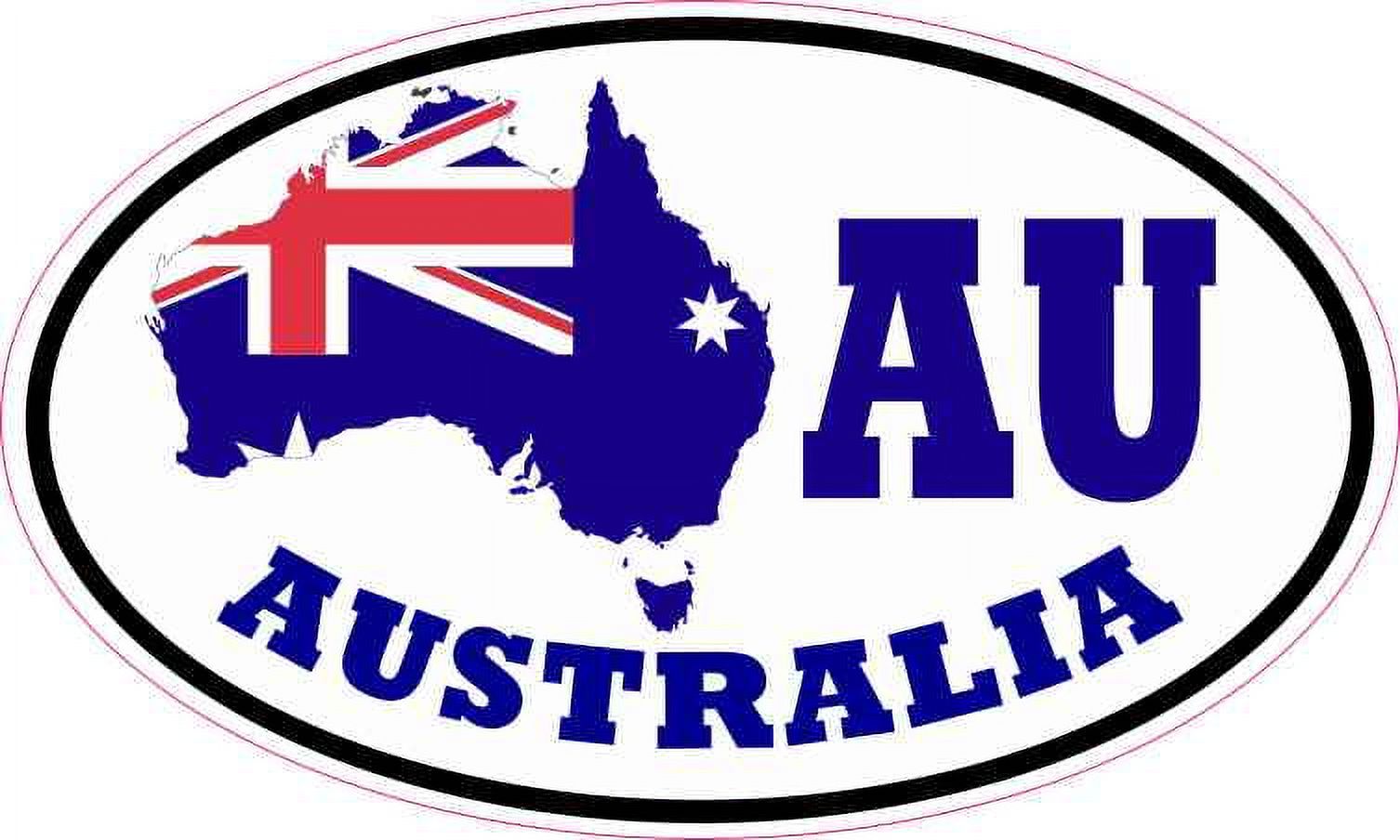 5in x 3in Oval AU Australia Sticker Vinyl Vehicle Flag Decal Travel ...