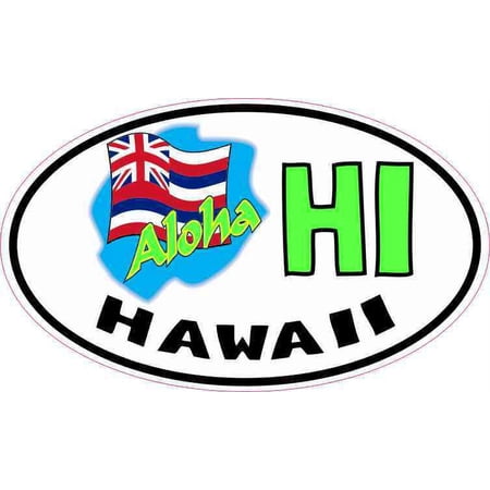 5in x 3in Oval Aloha Hawaii Flag Sticker