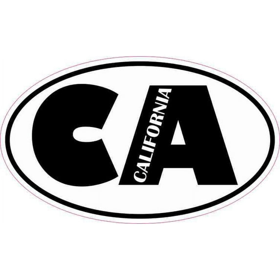 5in x 3in Oval CA California Sticker
